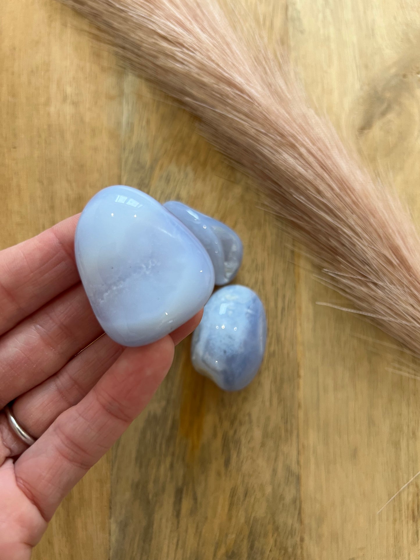 Blue Chalcedony Tumblestone
