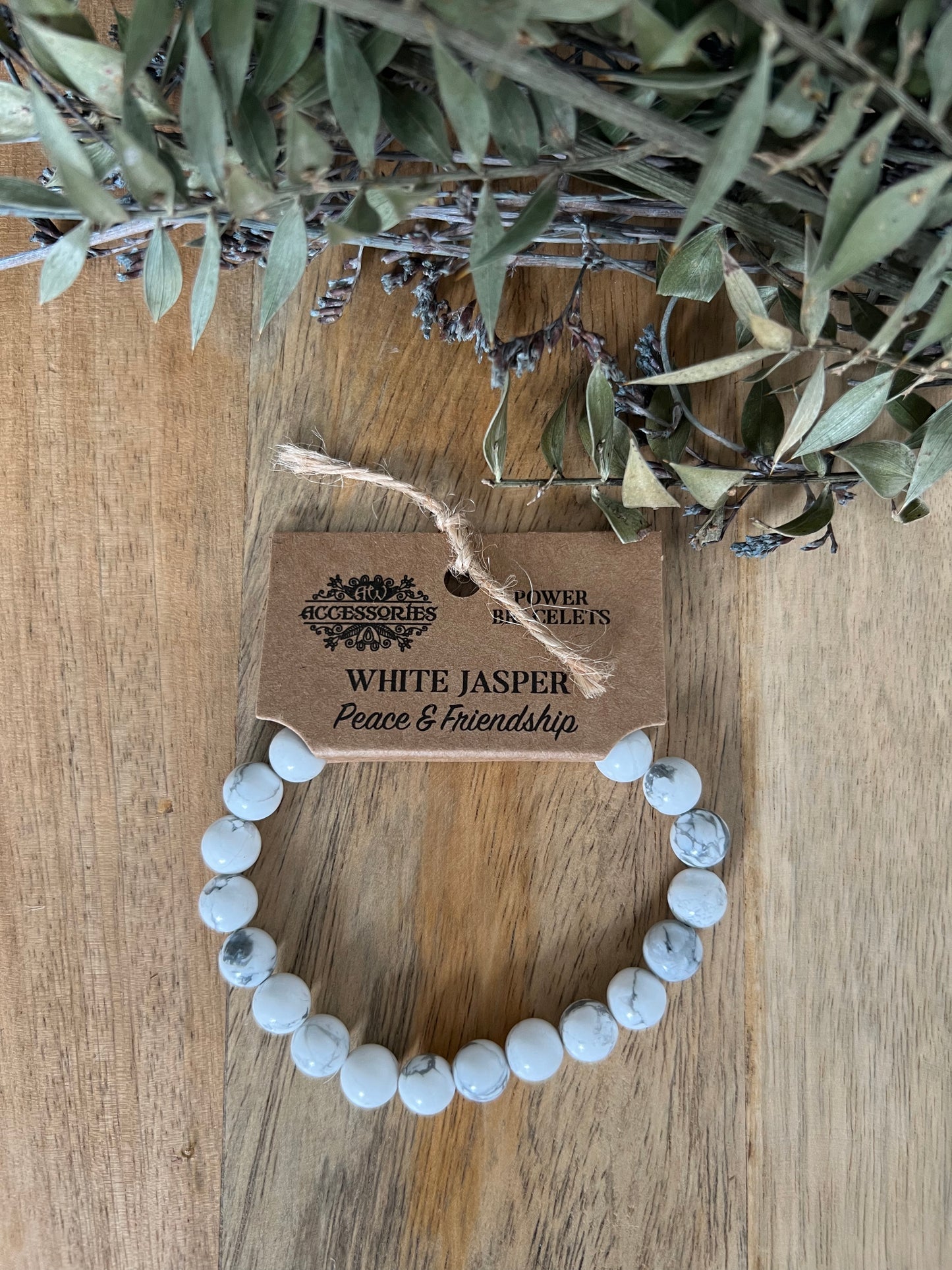 White Jasper Peace and Friendship Bracelet