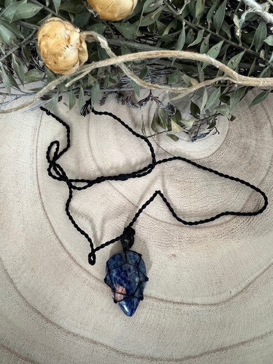 Sodalite Black Laced Necklace