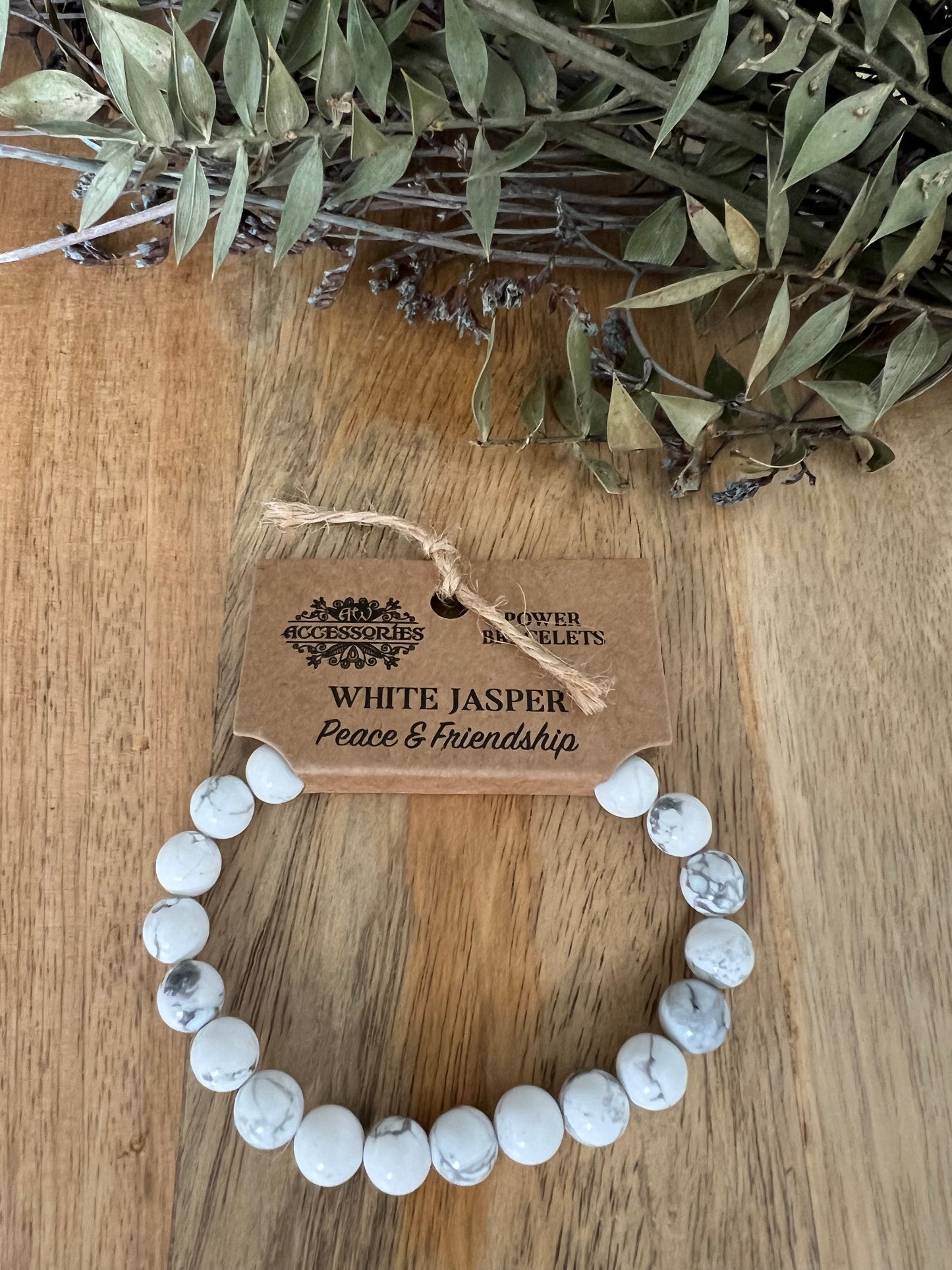 White Jasper Peace and Friendship Bracelet