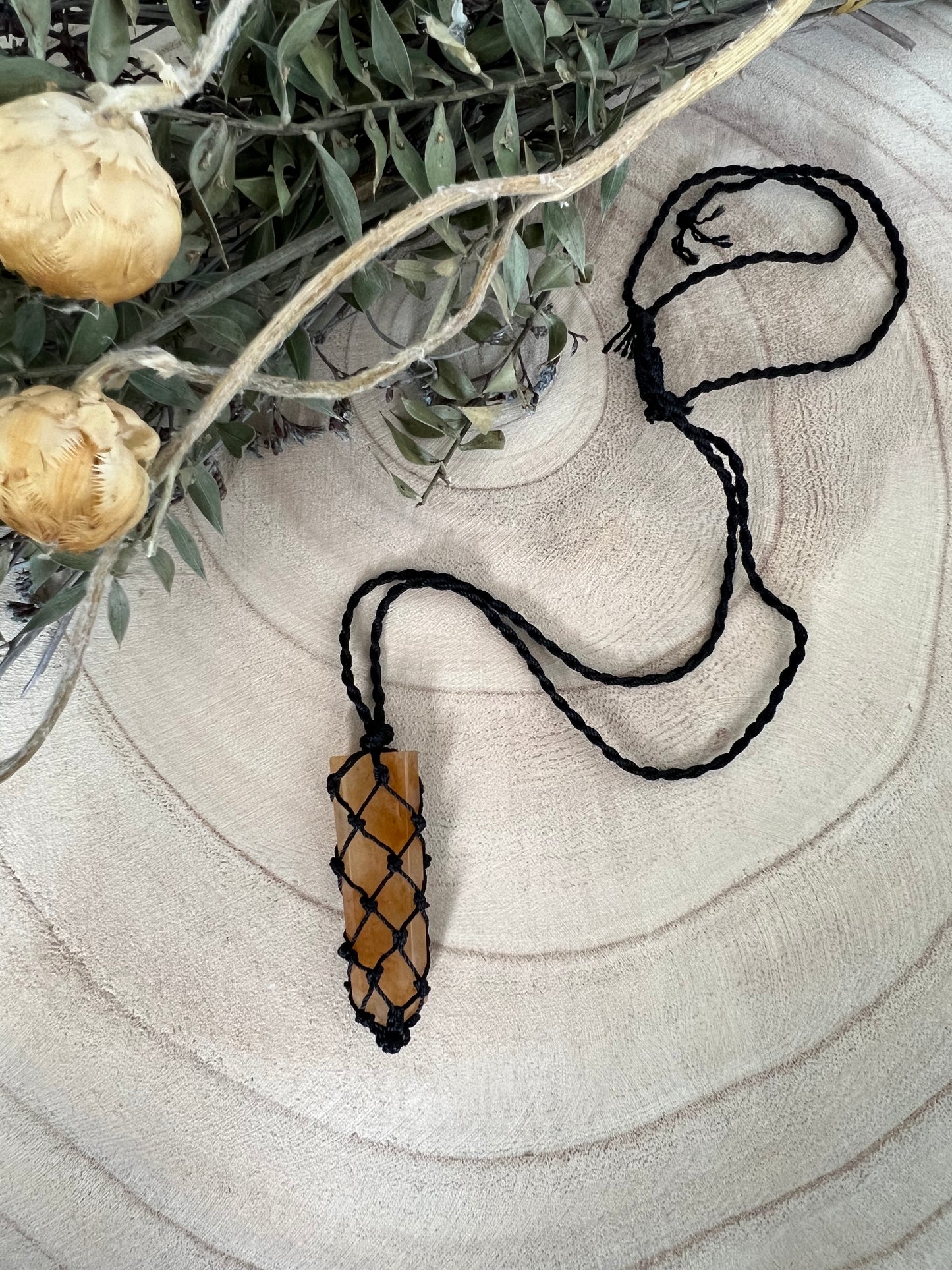 Golden Healer Black Laced Pendant