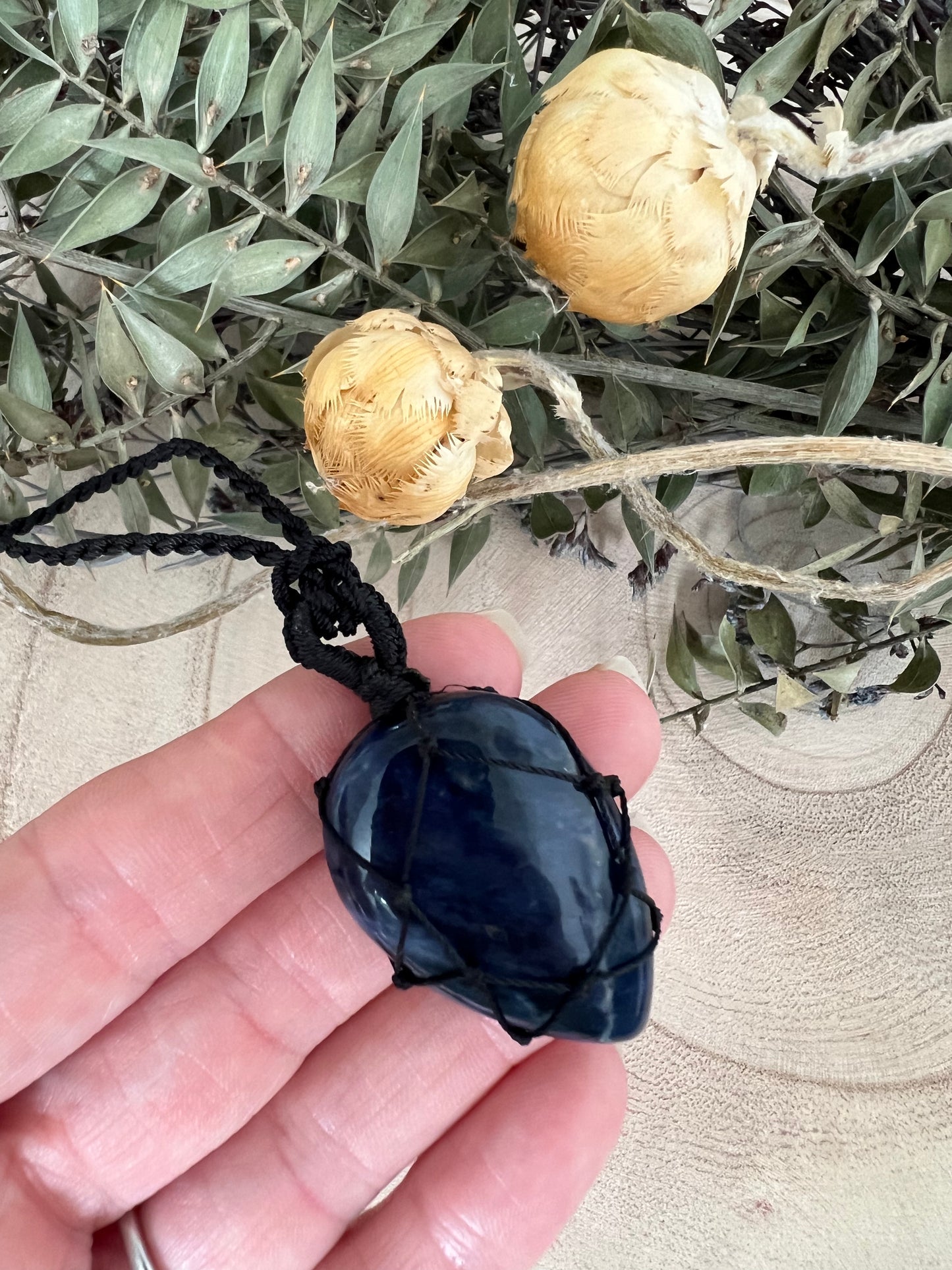 Sodalite Black Laced Necklace