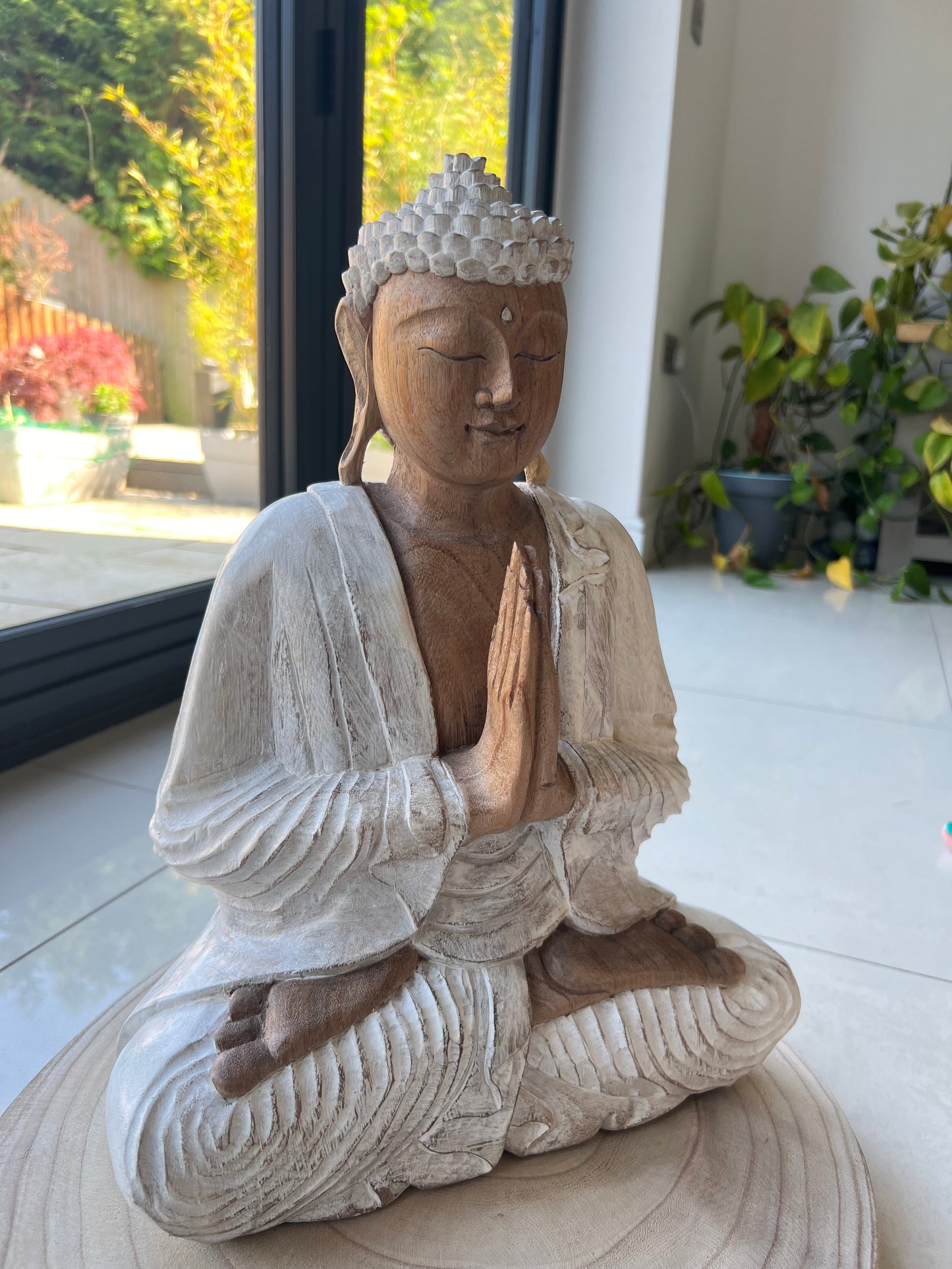 Buddha Wooden Statue, Welcome