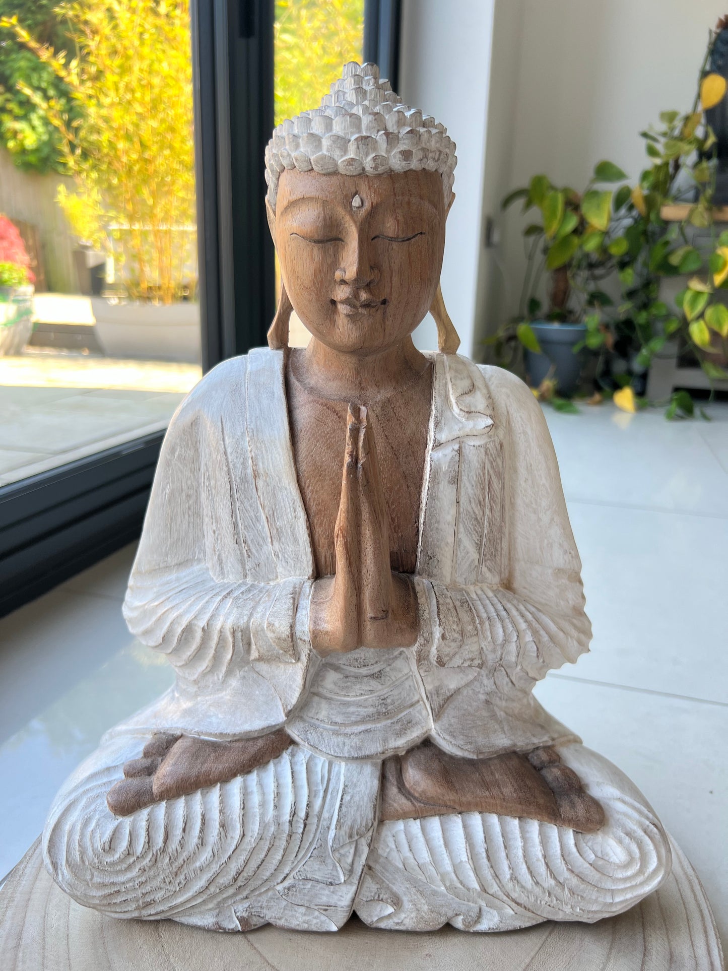 Buddha Wooden Statue, Welcome