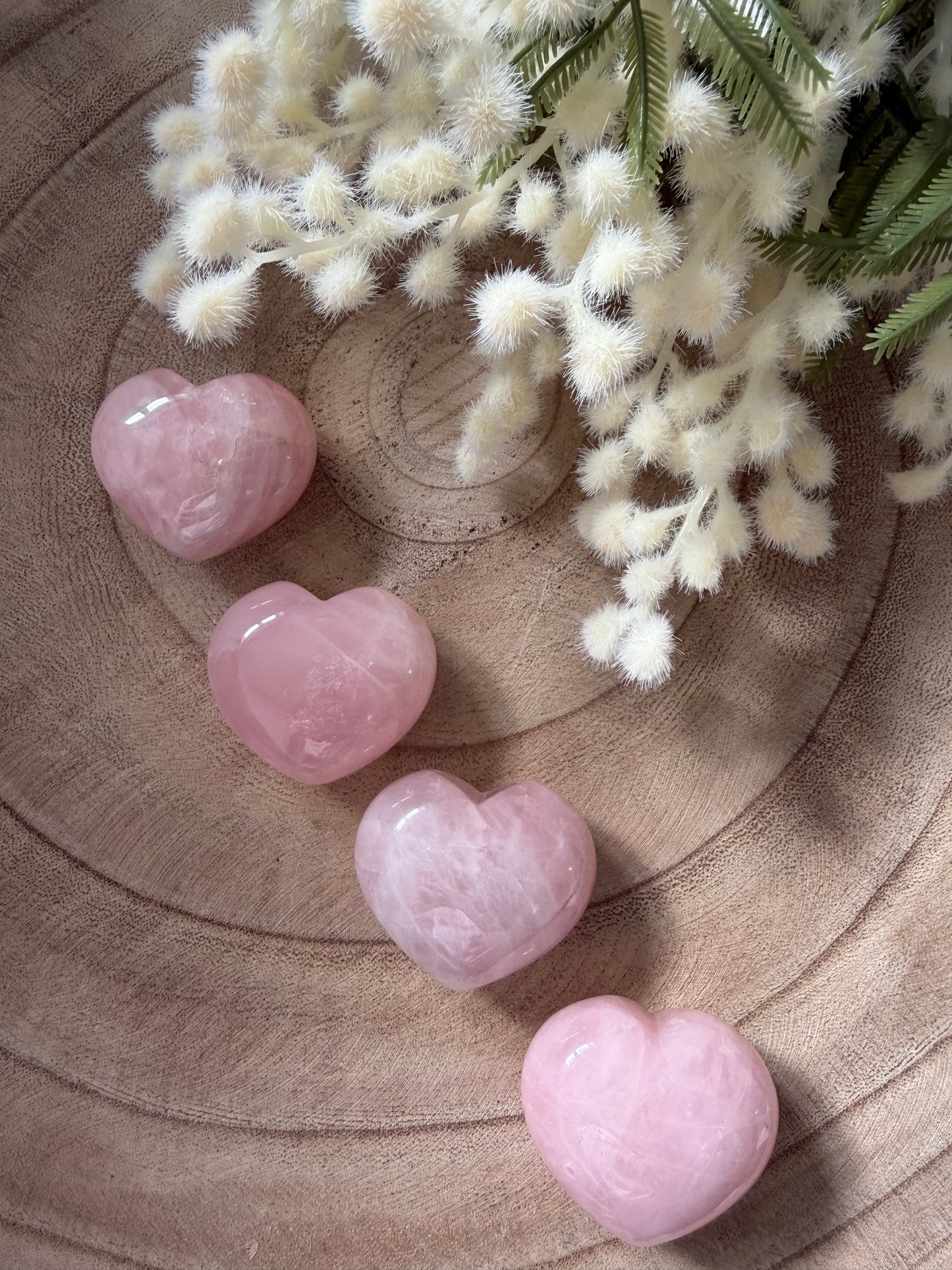 Rose Quartz Puff Heart