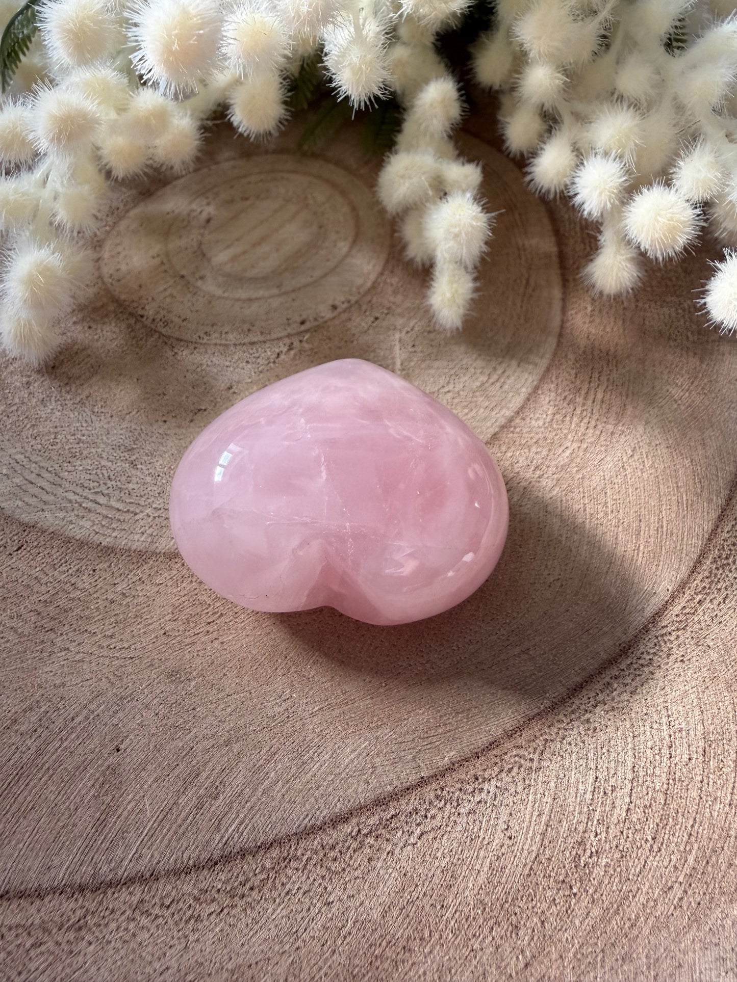 Rose Quartz Puff Heart