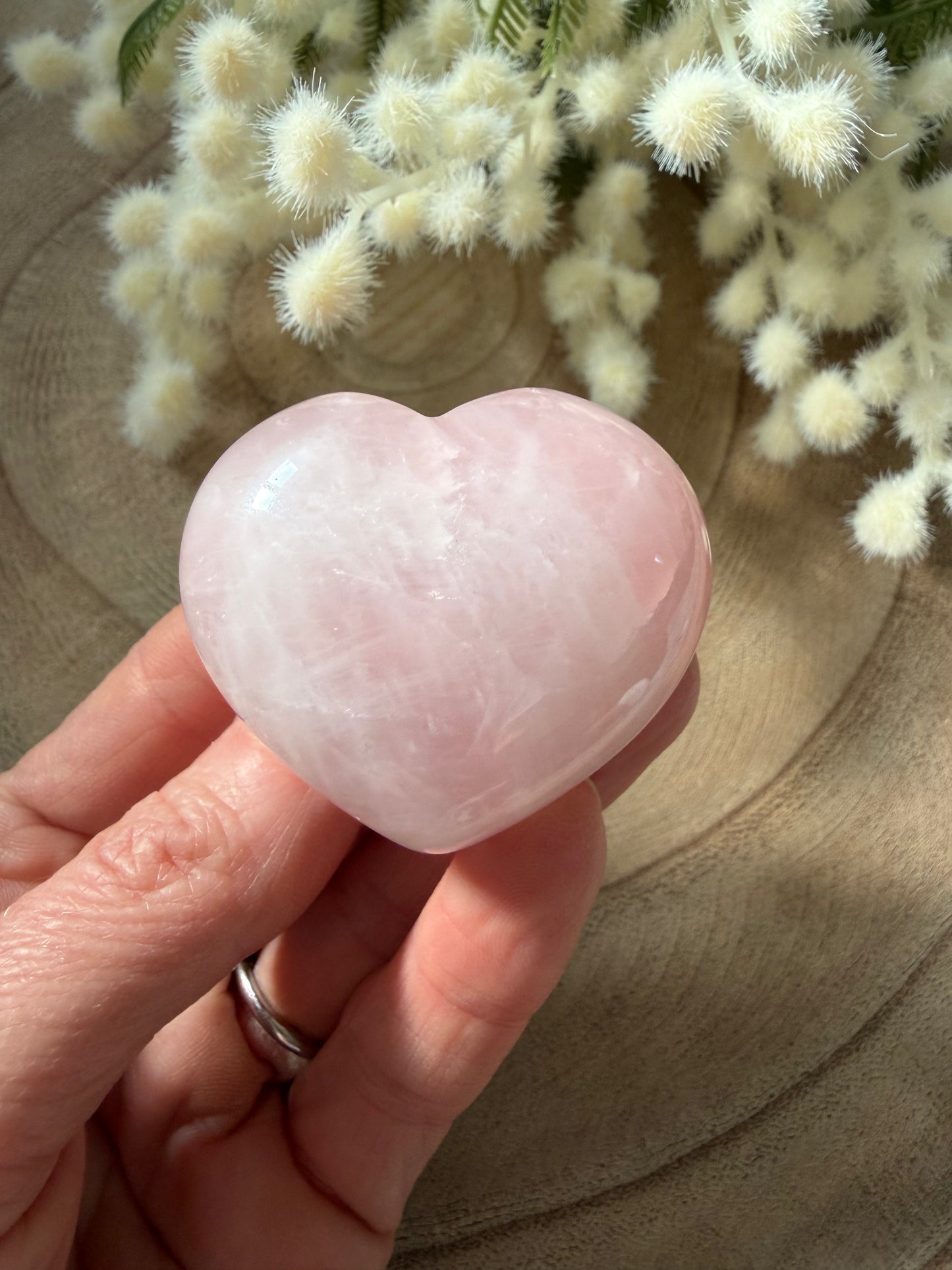 Rose Quartz Puff Heart