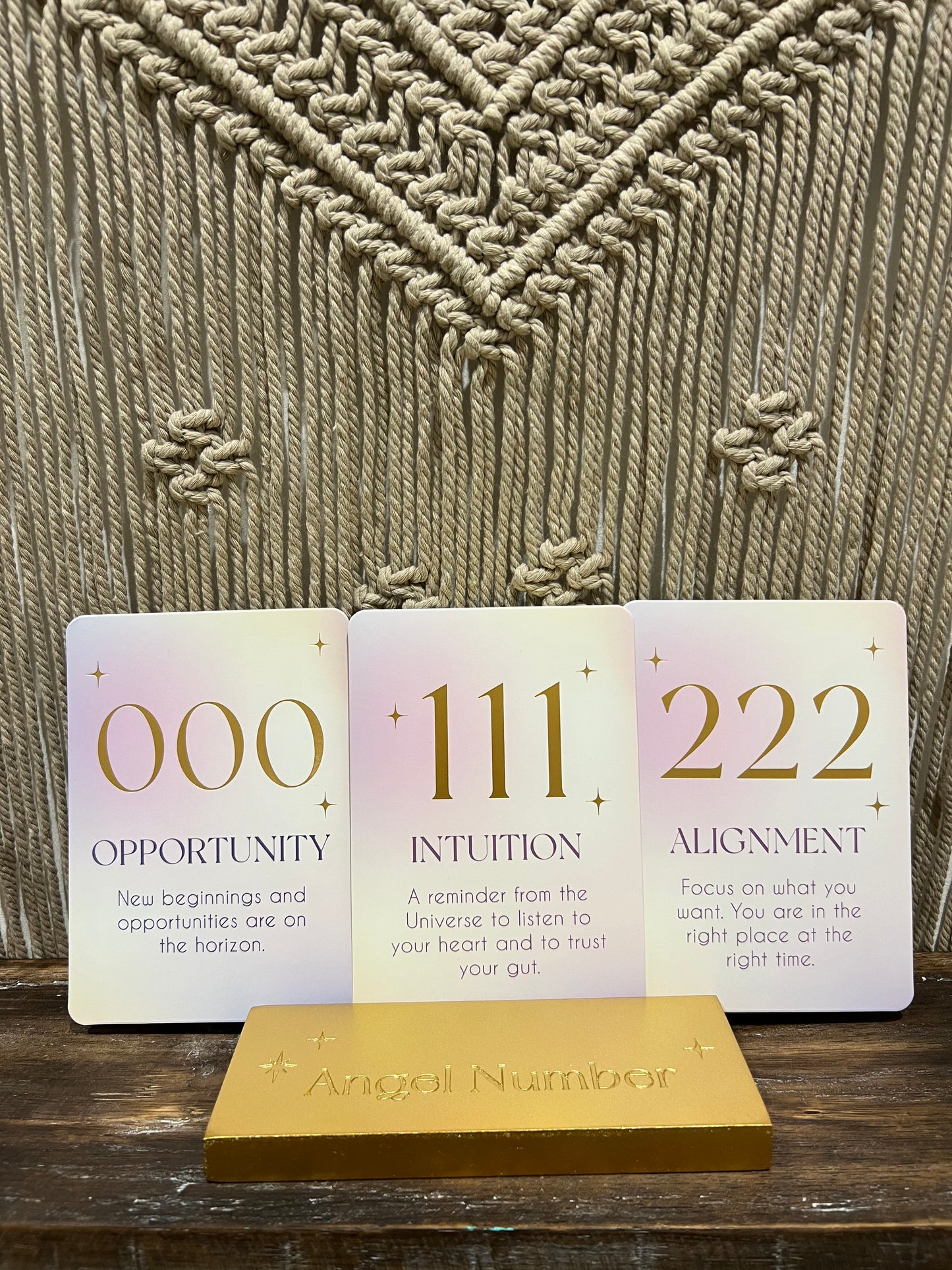 Angel Number Affirmation Cards with Wooden Stand