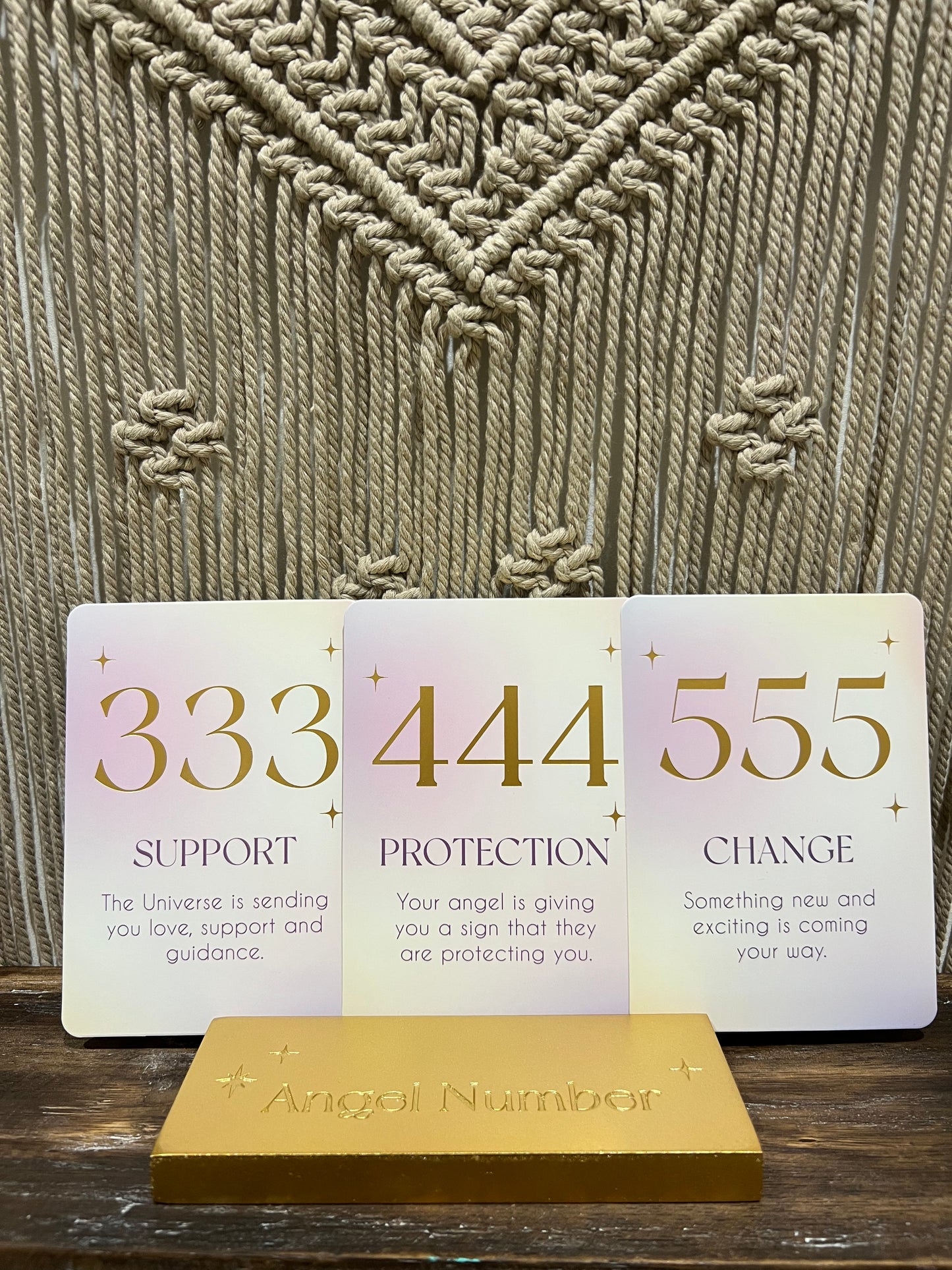 Angel Number Affirmation Cards with Wooden Stand