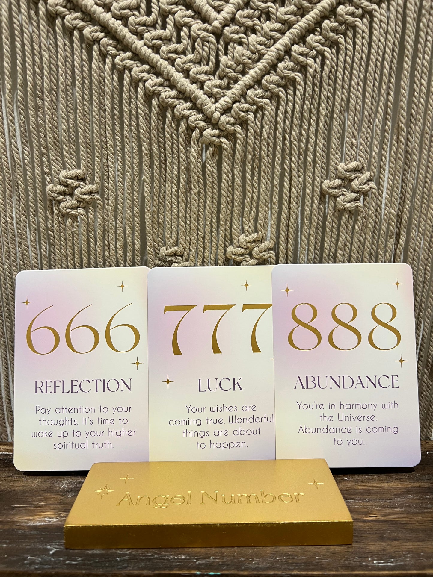 Angel Number Affirmation Cards with Wooden Stand