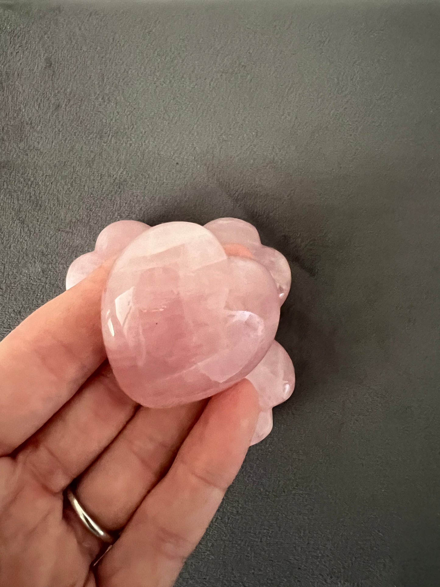 Rose Quartz Puff Heart