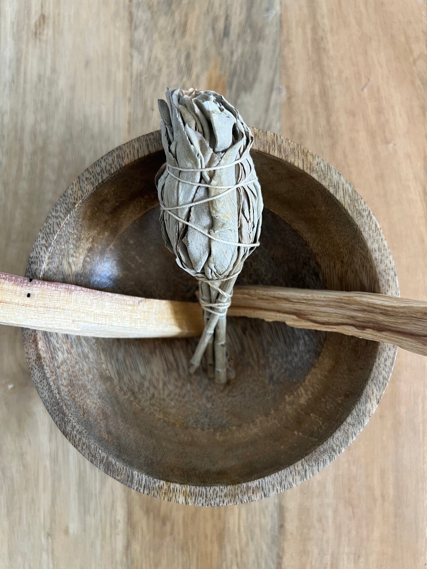 Wooden Smudge, Ritual and Offering Bowl.