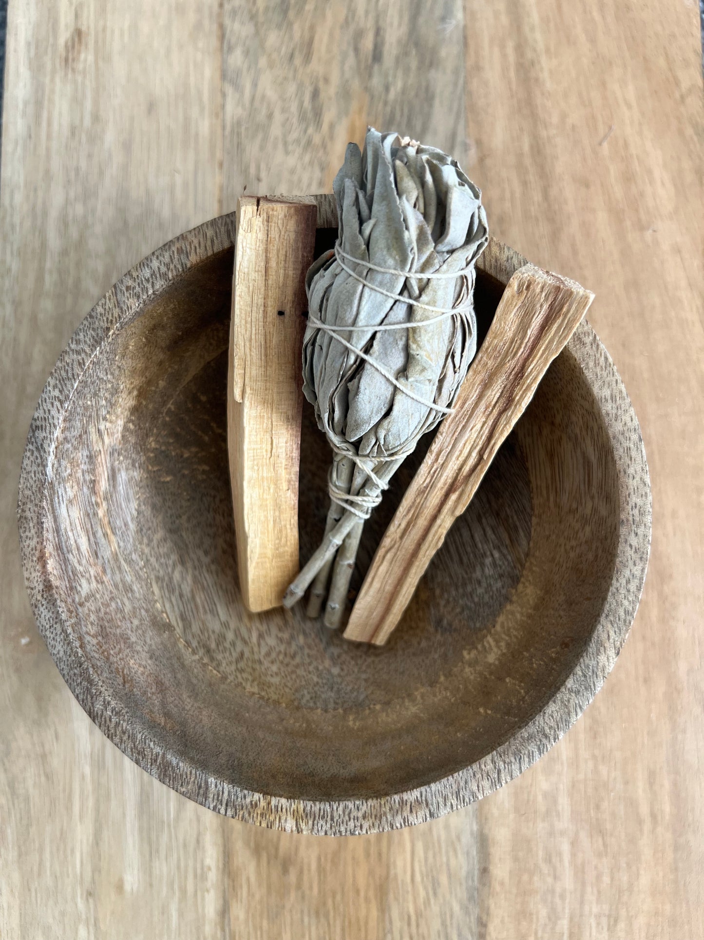 Wooden Smudge, Ritual and Offering Bowl.